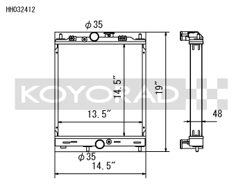 Koyo 03-07 Mitsubishi Evolution 7/8/9 Turbo (MT) Half-Size RACE Radiator