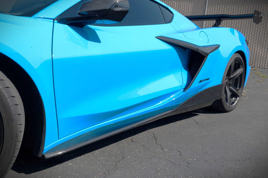 Chevrolet Corvette C8 Z06/ E Ray/ ZR1 Carbon Fiber Side Rocker Extensions/ Side Skirts