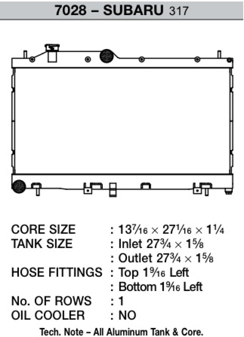 CSF Subaru Radiator 2008+ WRX/STI