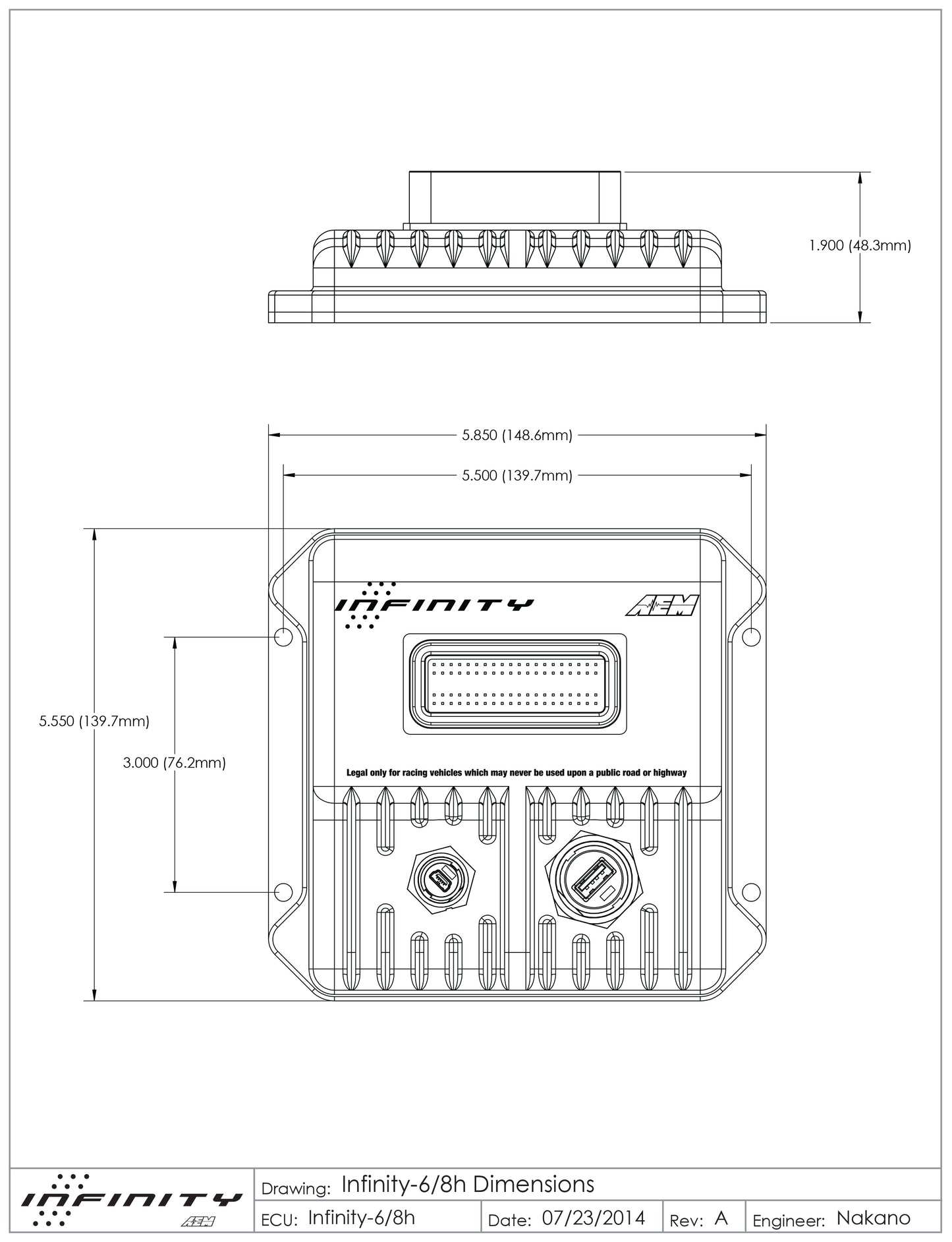 AEM Infinity Series 5 - Infinity-8 (508) Stand-Alone Programmable ECM for RZR